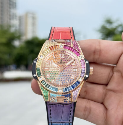 Hublot Big Bang "One Click" Stainless Steel Rainbow Watch - Image 4