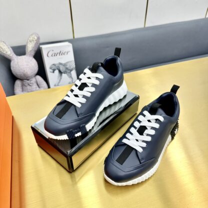 Hermès classic couple style black and white color matching sports casual shoes - Image 4