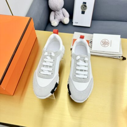 Hermès classic couple style white and gray color matching sports casual shoes - Image 4