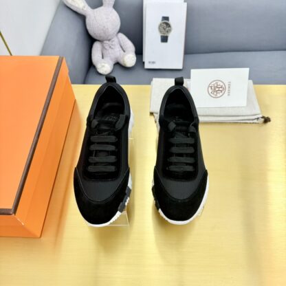 Hermès Spring and Summer Classic Couple Black and Red Sports Shoes - Image 4