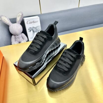 Hermès Spring and Summer Classic Couple Black Sports Shoes - Image 4