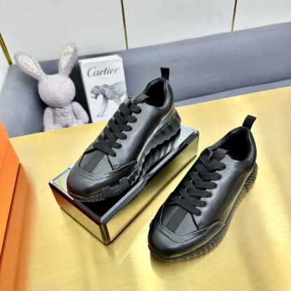 Hermès Spring and Summer Classic Couple British Black Sports Casual Shoes - Image 4