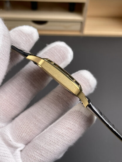 Cartier Santos black gold dial watch - Image 4