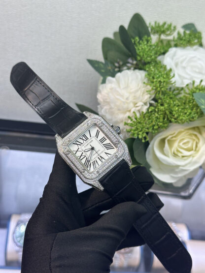 Cartier full diamond Santos mechanical watch - Image 4