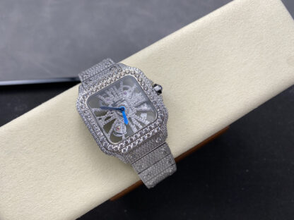 Cartier Santos hollow full diamond series mechanical watch - Image 4