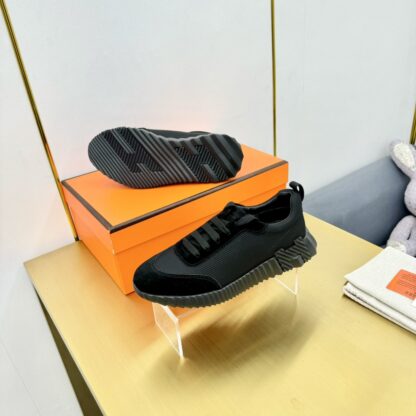 Hermes Spring and Summer Classic Couple British Pure Black Sports Casual Shoes - Image 4
