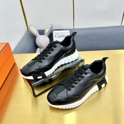 Hermès Spring and Summer Black and White Couple Classic Sports Casual Shoes - Image 4