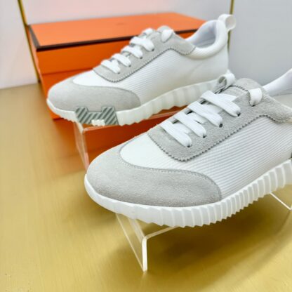 Hermès Spring and Summer White and Gray Colorblock Couple Classic Sports Casual Shoes - Image 4