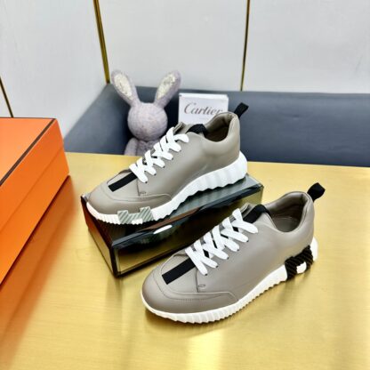 Hermès Spring and Summer Apricot White Colorblock Couple Classic Sports Casual Shoes - Image 4