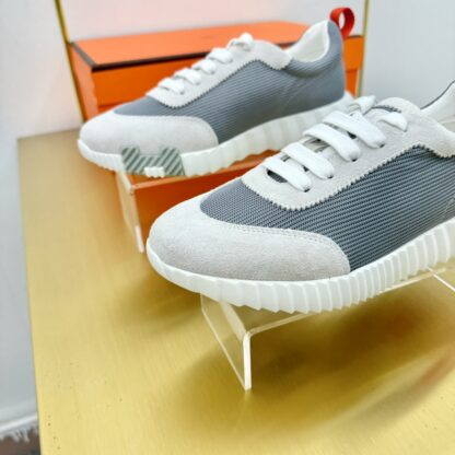 Hermès Spring and Summer Gray and Red Colorblock Couple Classic Sports Casual Shoes - Image 4