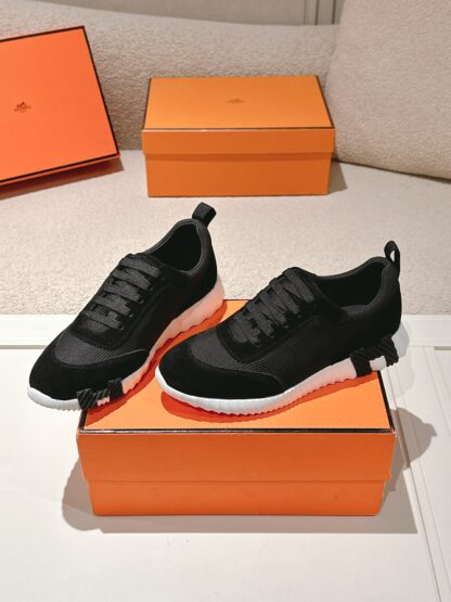 Hermes classic couple black comfortable casual sports shoes - Image 4