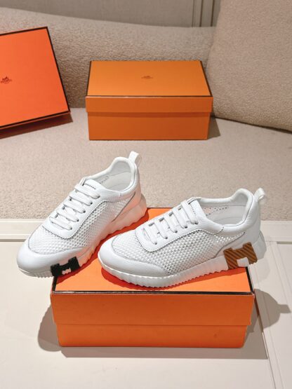 Hermes classic couple white comfortable casual sports shoes - Image 4