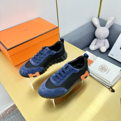 Hermès Spring and Summer Blue and Black Couple Classic Sports Shoes - Image 4