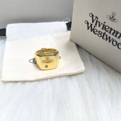 Vivienne Westwood CARLO Square Saturn Solitaire Ring - Image 4