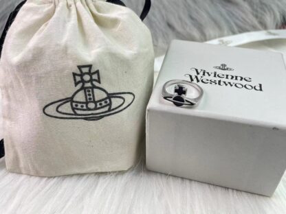 Vivienne Westwood Black Lacquer Saturn Ring - Image 4