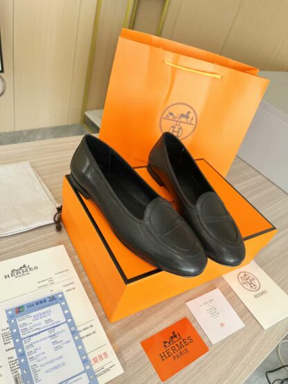 Hermès black spring classic trend pure handmade loafers - Image 3