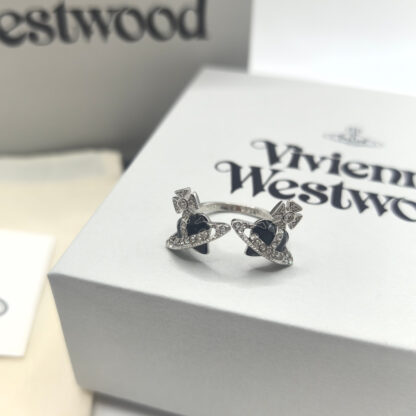 Vivienne Westwood Double Heart Saturn Open Ring - Image 4
