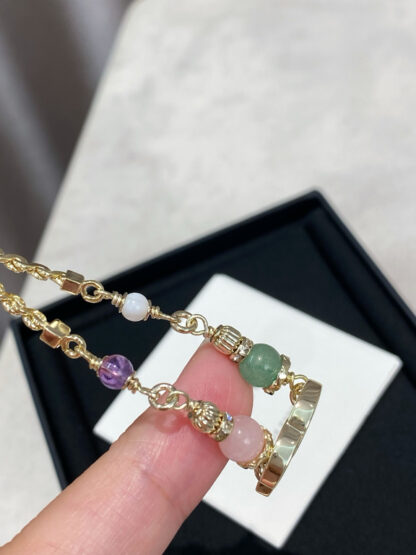 Chanel multi-gemstone double c necklace - Image 4