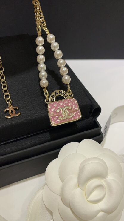 Chanel pink bag necklace - Image 4