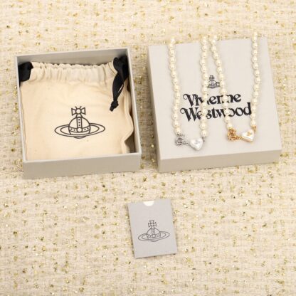 Vivienne Westwood Heart Pearl Necklace - Image 4