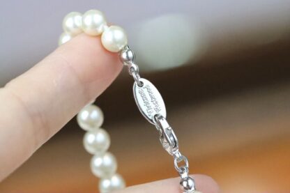 Vivienne Westwood White Diamond Saturn Pearl Necklace - Image 4