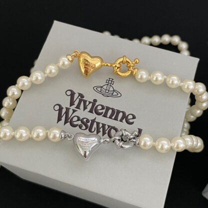 Vivienne Westwood Heart Pearl Necklace - Image 4