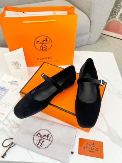 Hermès new pure handmade black trendy loafers - Image 4