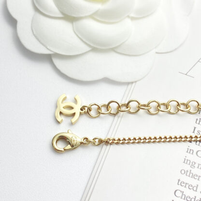 Chanel Black Enamel Lace Square CC Necklace - Image 4