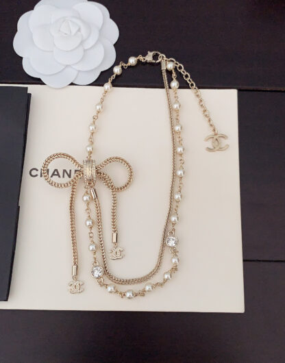 Chanel Bow Double Necklace