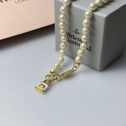 Vivienne Westwood lock pearl necklace - Image 4