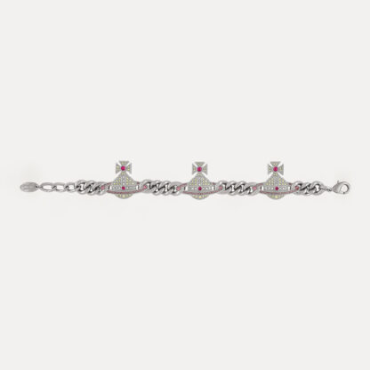 Vivienne Westwood Multi-KIKA Full Diamond Cuban Chain Bracelet - Image 4