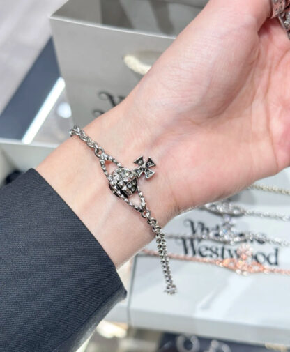 Vivienne Westwood Classic Sparkling Saturn Ring Bracelet - Image 4