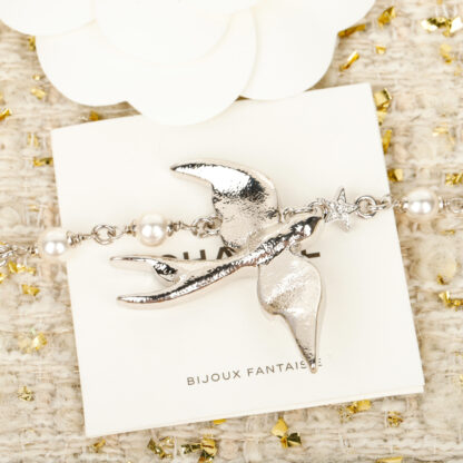 Chanel full diamond bird pearl necklace - Image 4