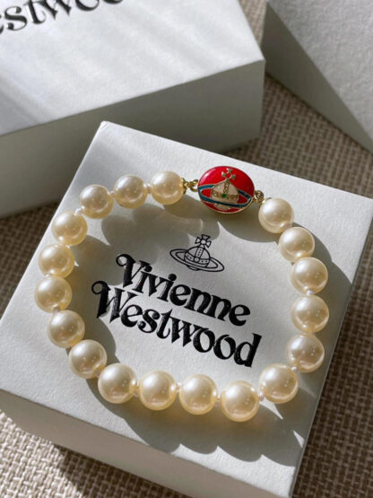 Vivienne Westwood Planet Crystal Pearl Bracelet - Image 4