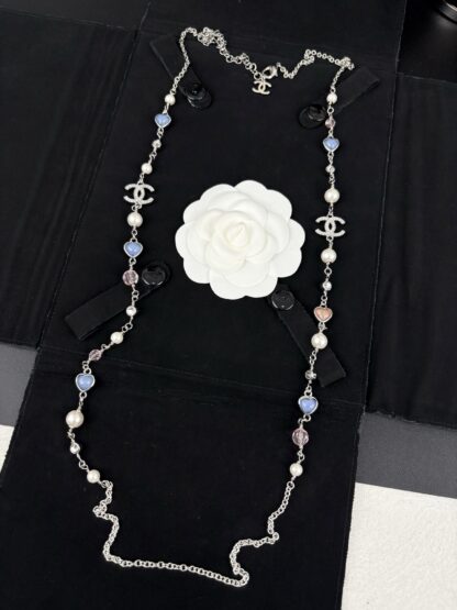 Chanel Transparent Rose Quartz Diamond Necklace - Image 4