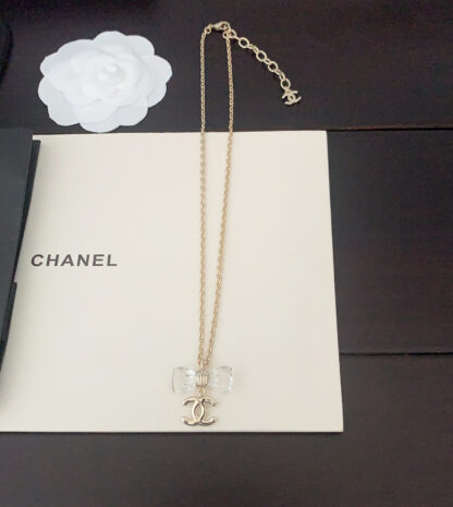 Chanel Transparent Bow Necklace - Image 5