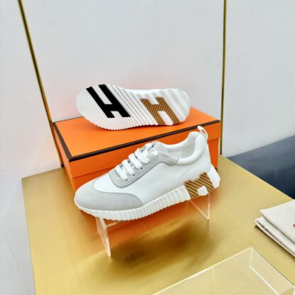 Hermes spring and summer couple's gray and white color matching sports casual shoes - Image 4