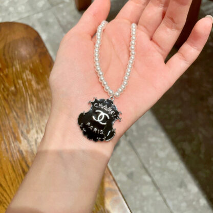 Chanel Pearl Double C Necklace - Image 3
