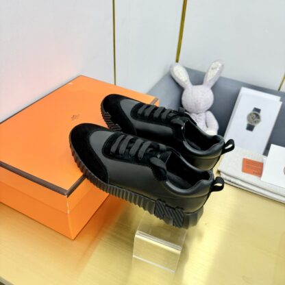 Hermes Spring and Summer Couples Black Sports Shoes - Image 4