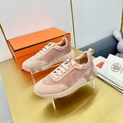 Hermès Spring and Summer Couple's Pink Apricot Color Matching Sports Casual Shoes - Image 4