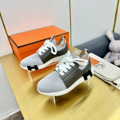 Hermes Spring and Summer Couple's Grey and Black Colorblock Breathable and Durable Sports Casual Shoes - Image 4