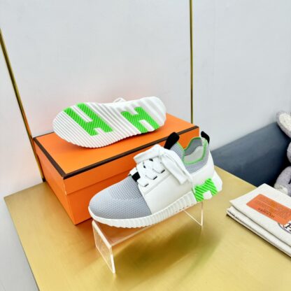 Hermes Spring and Summer Couple's Gray Green Breathable and Durable Sports Casual Shoes - Image 4