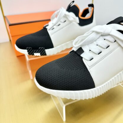 Hermes Spring and Summer Couples British Black and White Color Matching Breathable and Durable Sports Casual Shoes - Image 4
