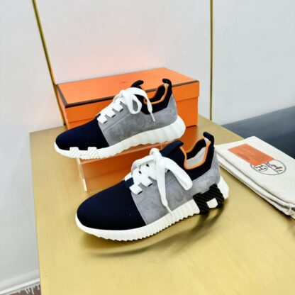 Hermes Spring and Summer Couples British Gray Blue Color Matching Breathable and Durable Sports Casual Shoes - Image 4