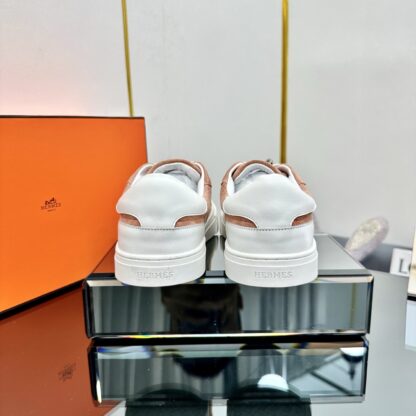 Hermes milk tea color couple's lace-up thick-soled fashionable casual shoes - Image 4