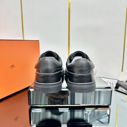 Hermes pure black couple's lace-up thick-soled fashionable casual shoes - Image 4