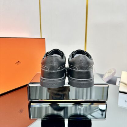 Hermes black couple's lace-up thick-soled fashionable casual shoes - Image 4