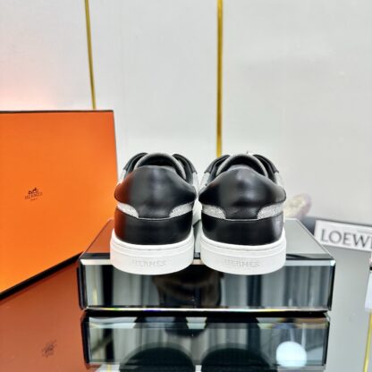 Hermes couple's lace-up thick-soled gray and black comfortable casual shoes - Image 4