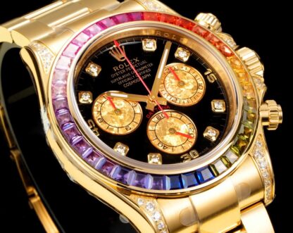 Rolex Rainbow Day modified with genuine South African colored gemstones - Image 4