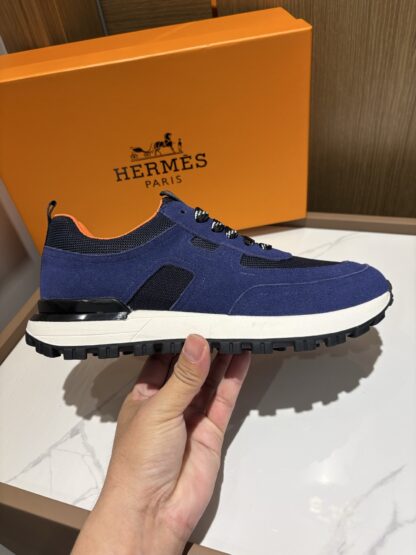 Hermès men's blue and black breathable sports shoes - Image 5